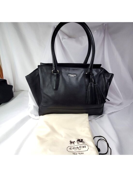 Coach Handbags - Coach Legacy Candice Carryall Black Leather Tote Bag Tassel & Dust Bag Y2K 19890
